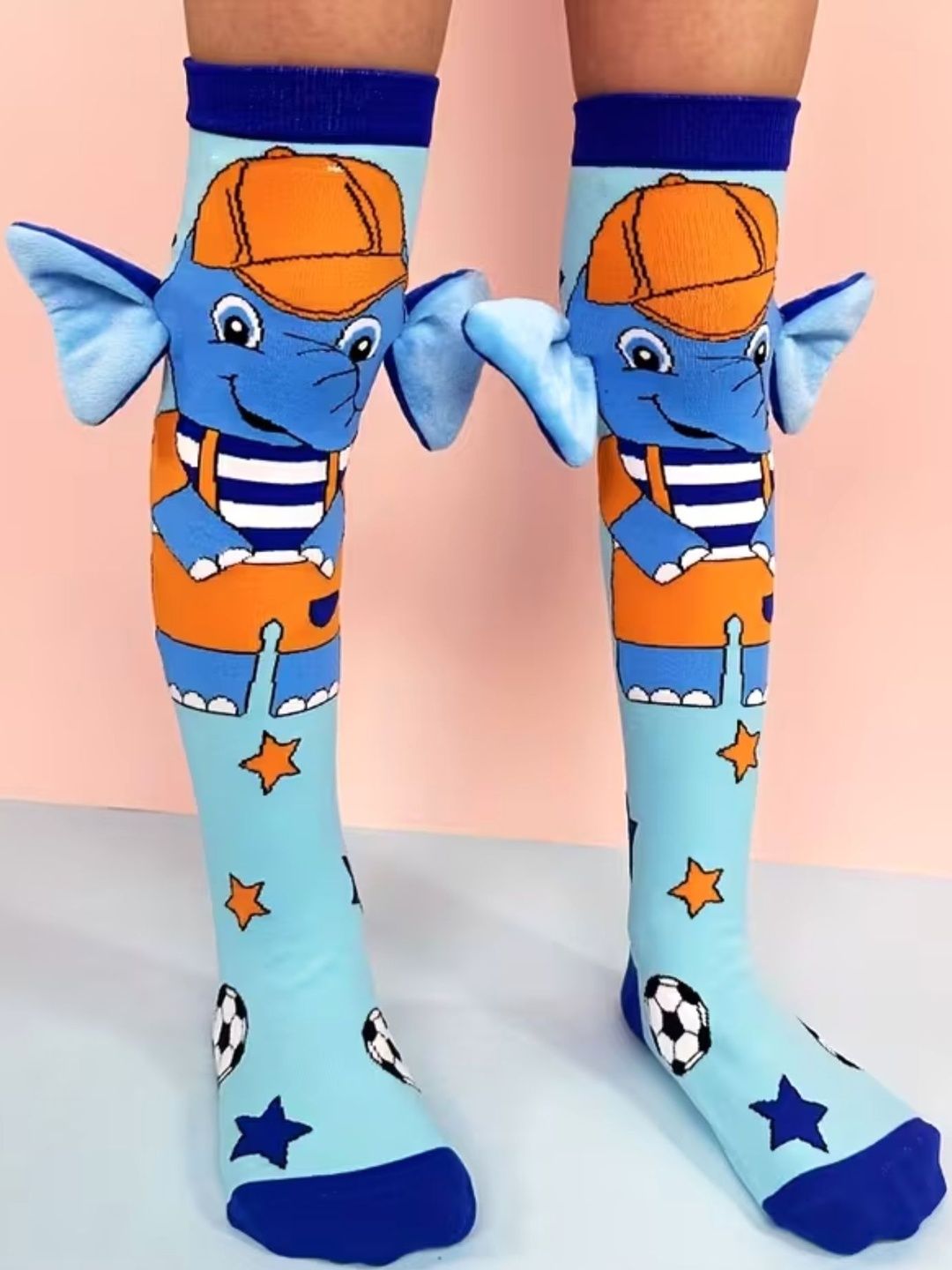 Eleg & Stilance Unisex Kids Cotton Assorted Patterned Knee Length Socks-picture-3
