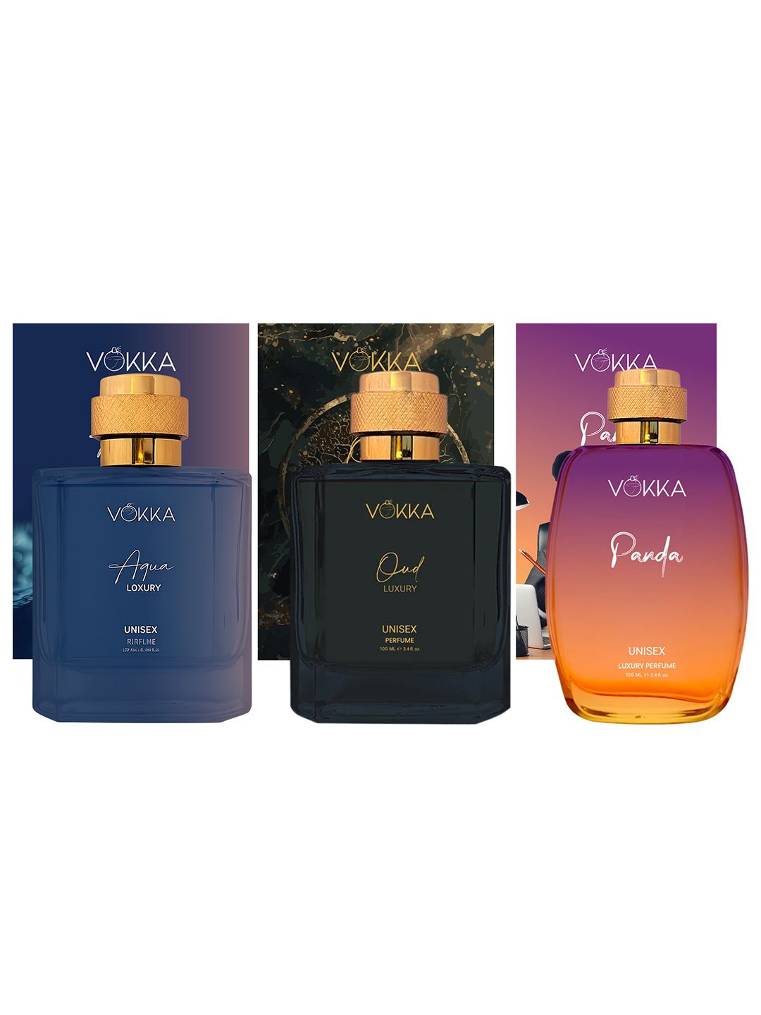 VOKKA Set Of 3 Aqua Oud & Panda Long Lasting Eau De Parfum - 100 ml Each-picture-33