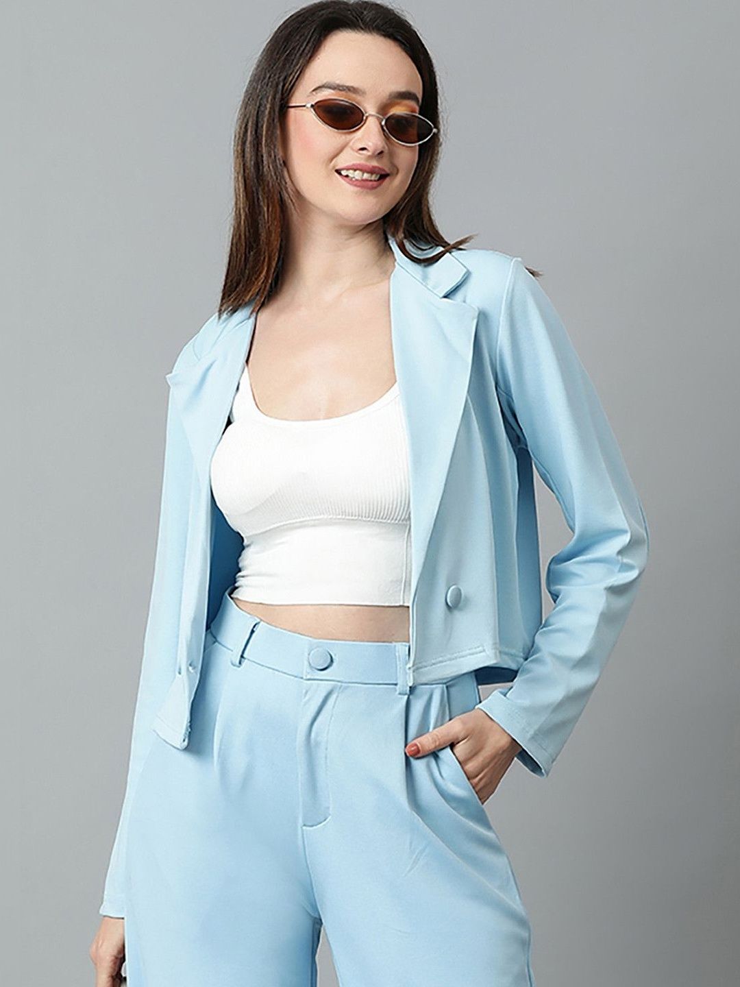 Stylecast X Kotty Notched Lapel Double-Breasted Blazers-picture-52