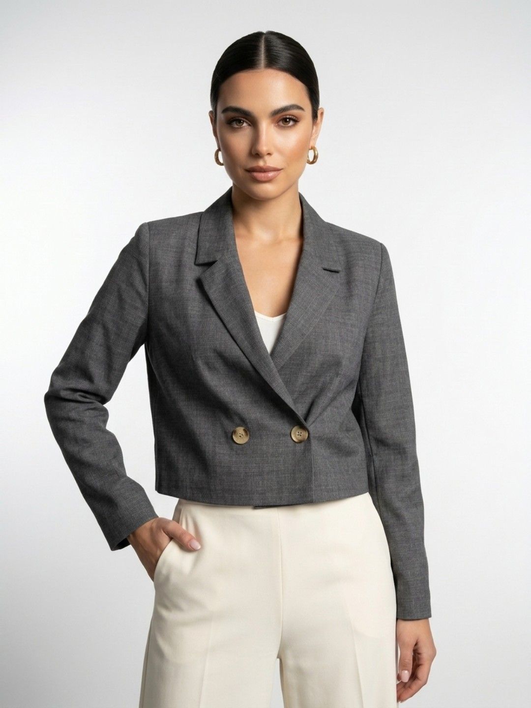 Phosphorus x The Devil Wears Prada Notched Lapel Collar Double Breasted Casual Blazer-picture-49