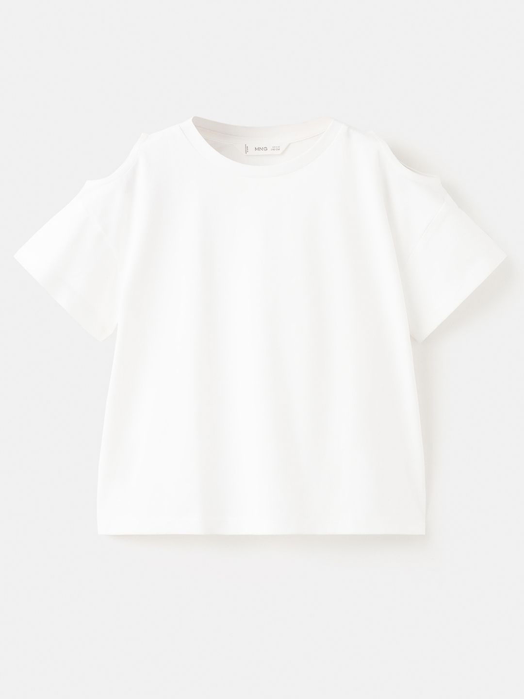 Mango Kids Girls Pure Cotton Cold-Shoulder Sleeves Boxy Top-image-46