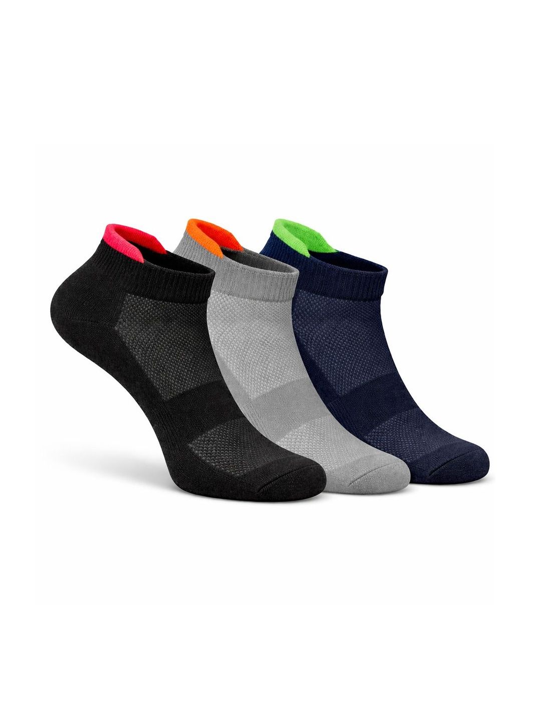 USOXO Unisex Pack of 3 Colourblocked Ankle Length Socks-picture-36