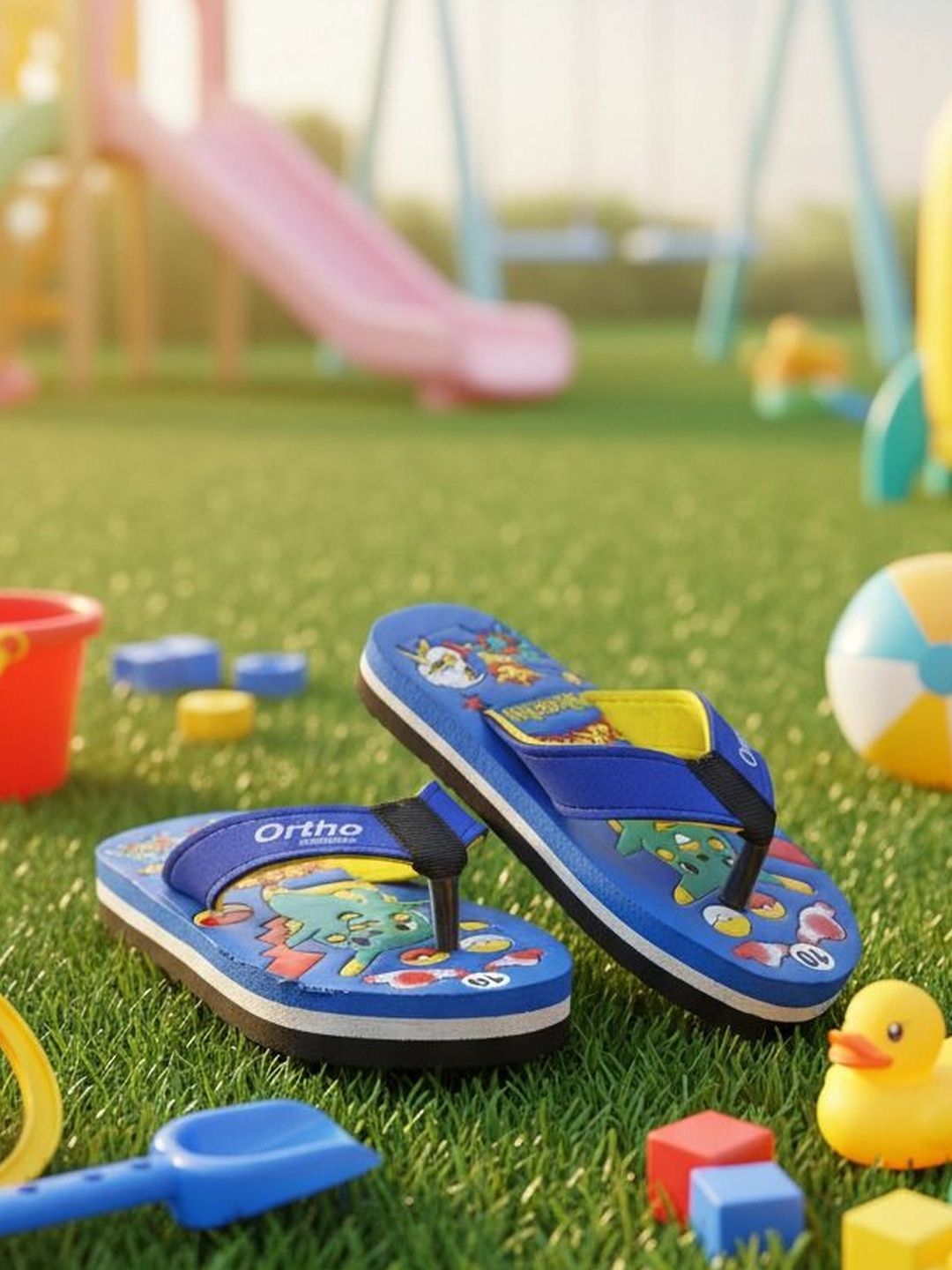 FootStation Kids Printed Slip-On Thong Flip-Flops-image-45