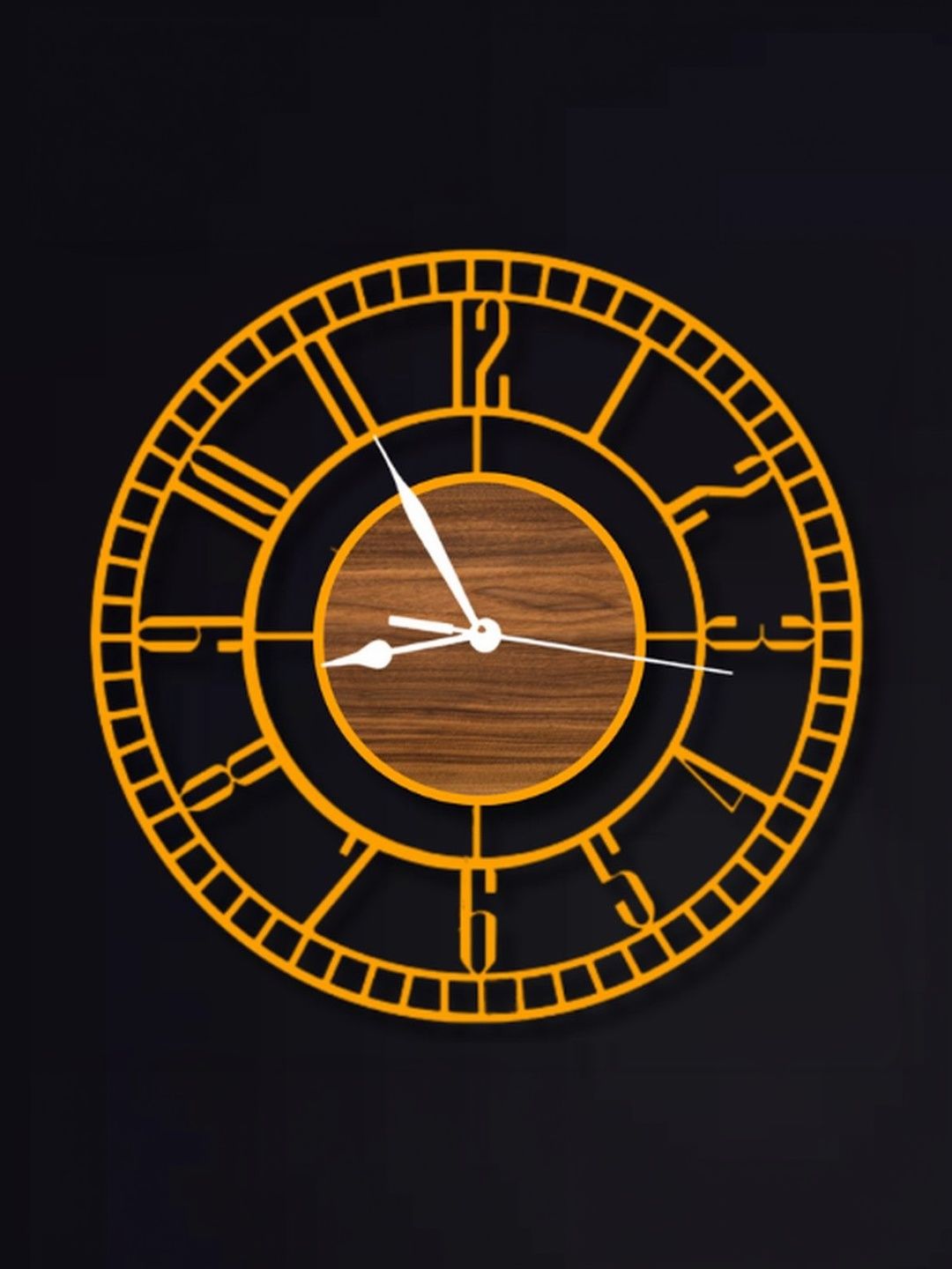 VENTUOS Orange & Brown Textured Wall Clock-image-39