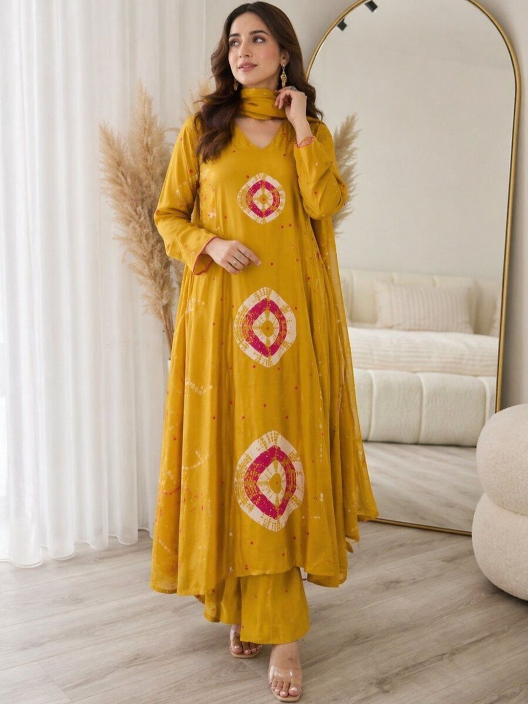 anouk rustic Keitra Women Dyed Regular Pure Cotton Kurta with Trousers & With Dupatta-picture-12