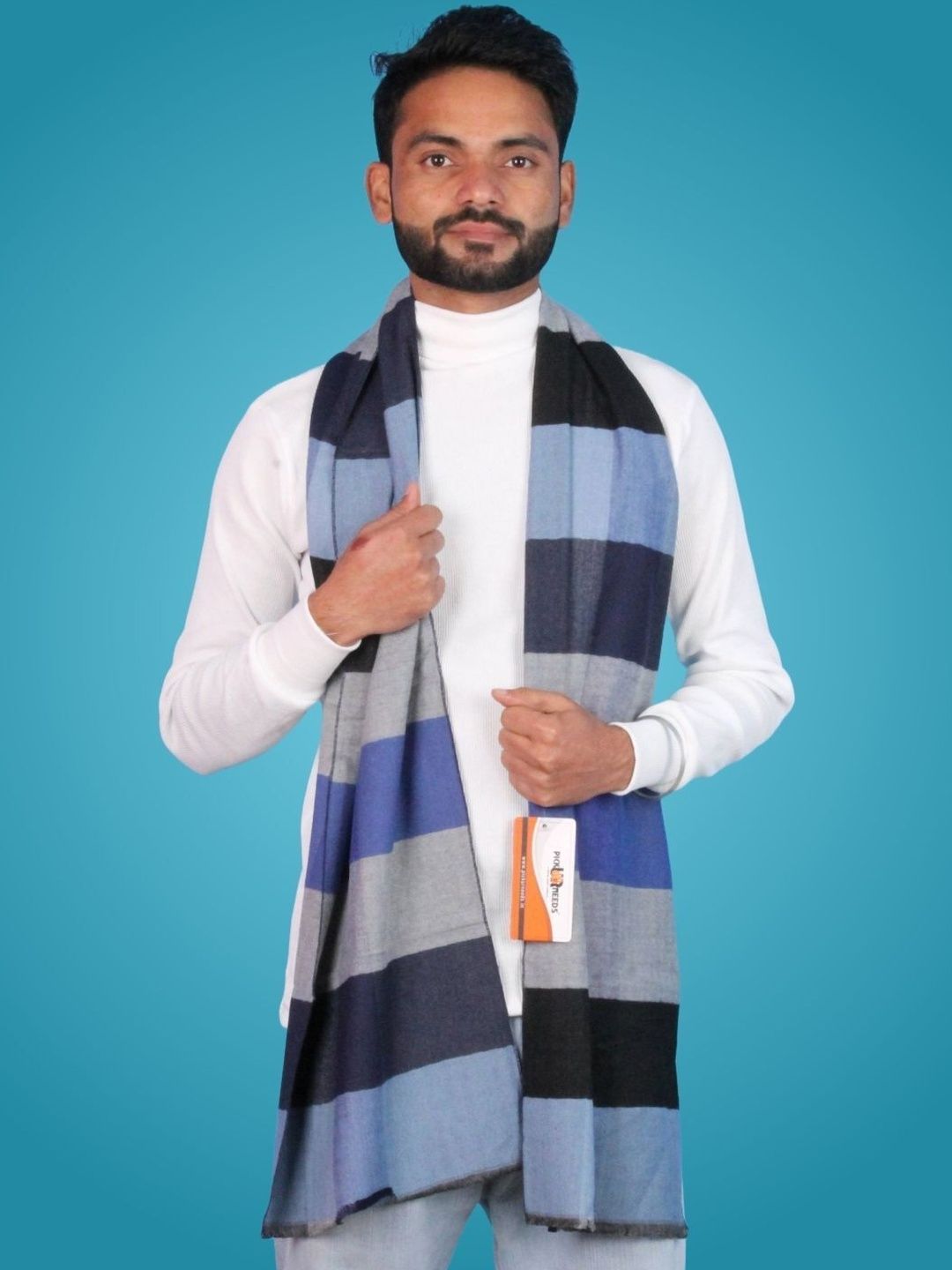 Pick Ur Needs Men Striped Merino Wool Mufflers-picture-39