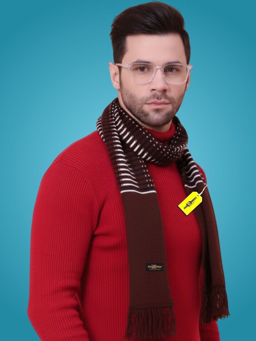 Pick Ur Needs Men Striped Merino Wool Mufflers-picture-22