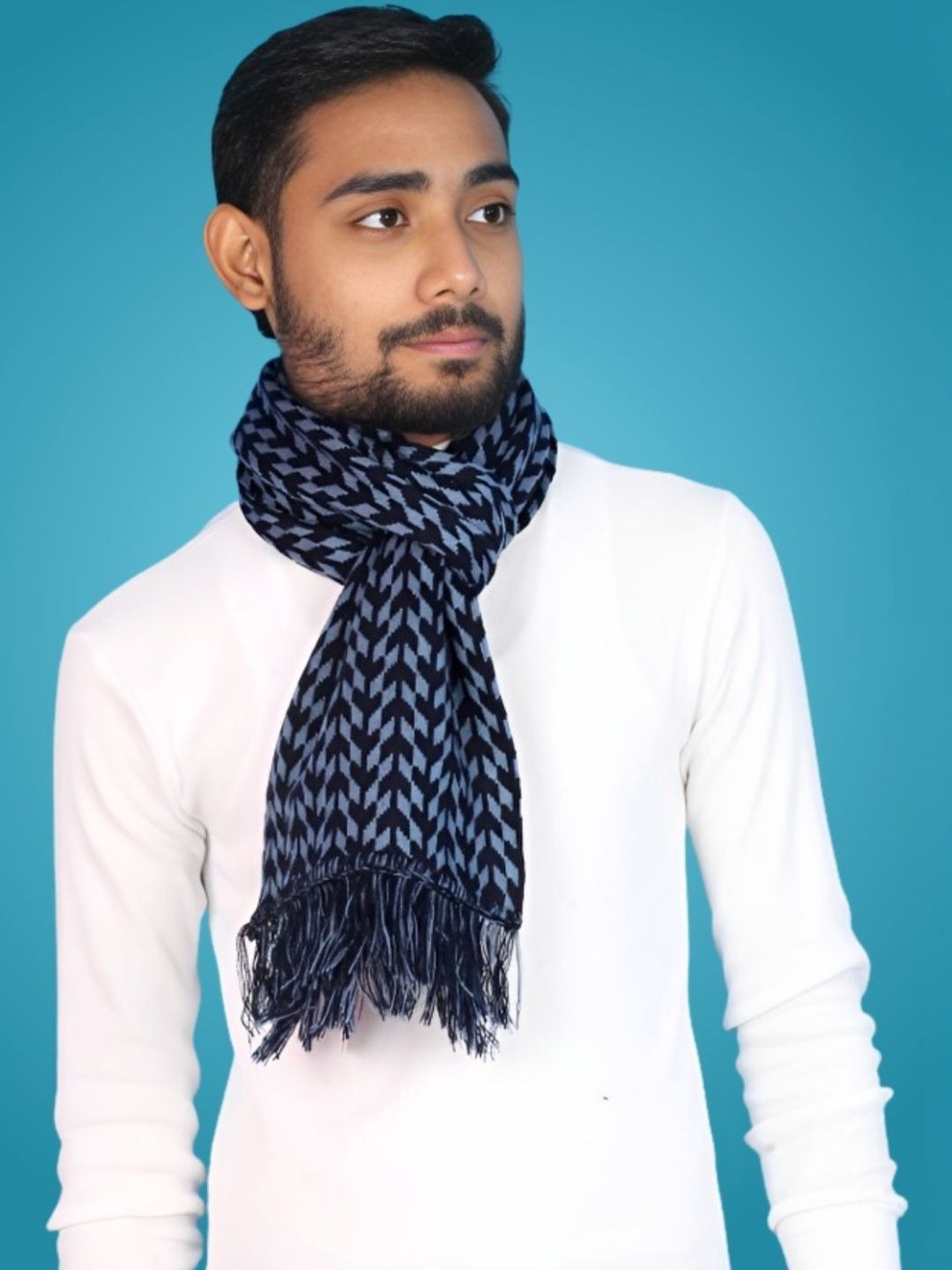 Pick Ur Needs Men Patterned Merino Wool Mufflers-picture-32
