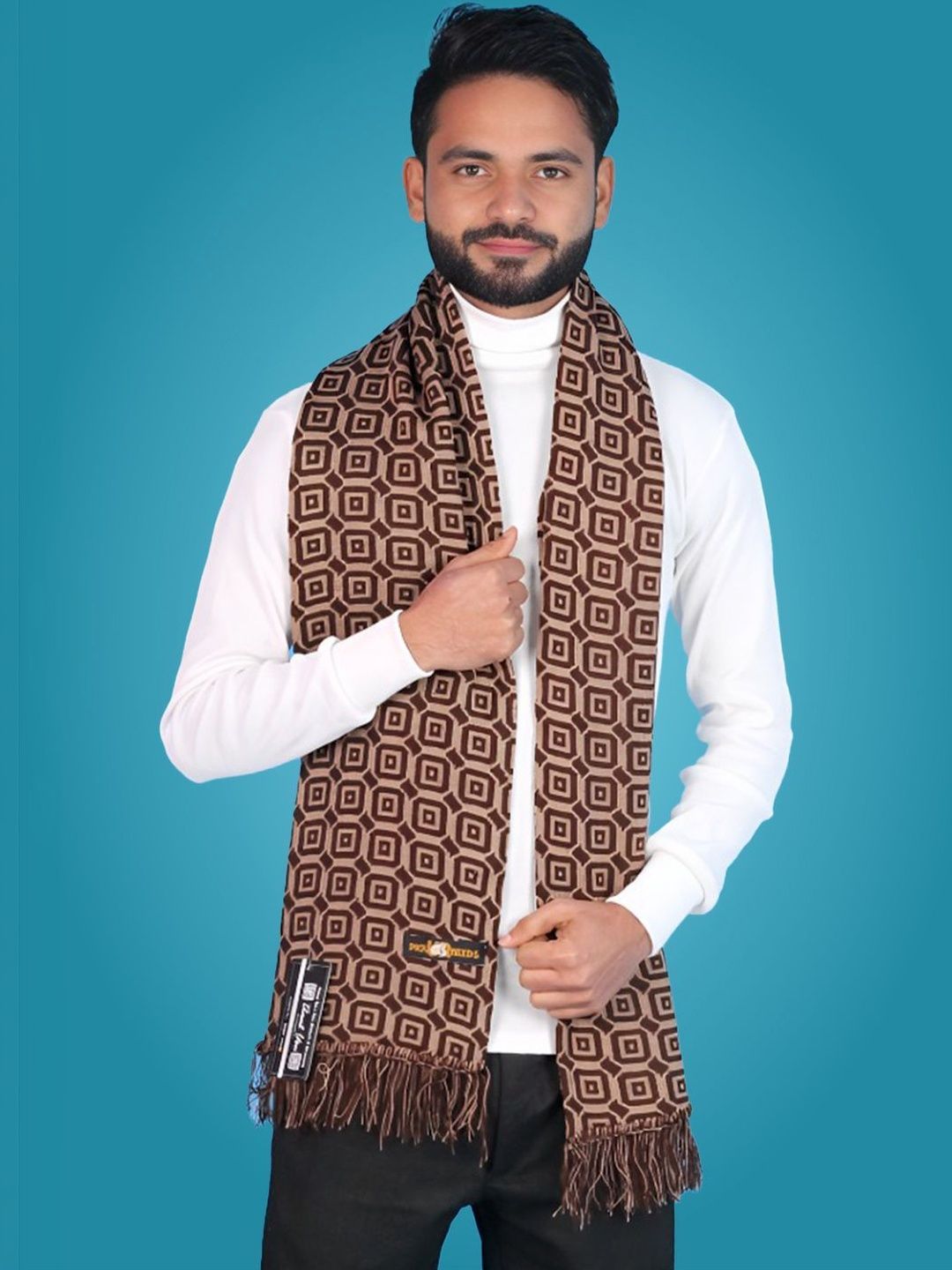 Pick Ur Needs Men Patterned Merino Wool Mufflers-picture-23
