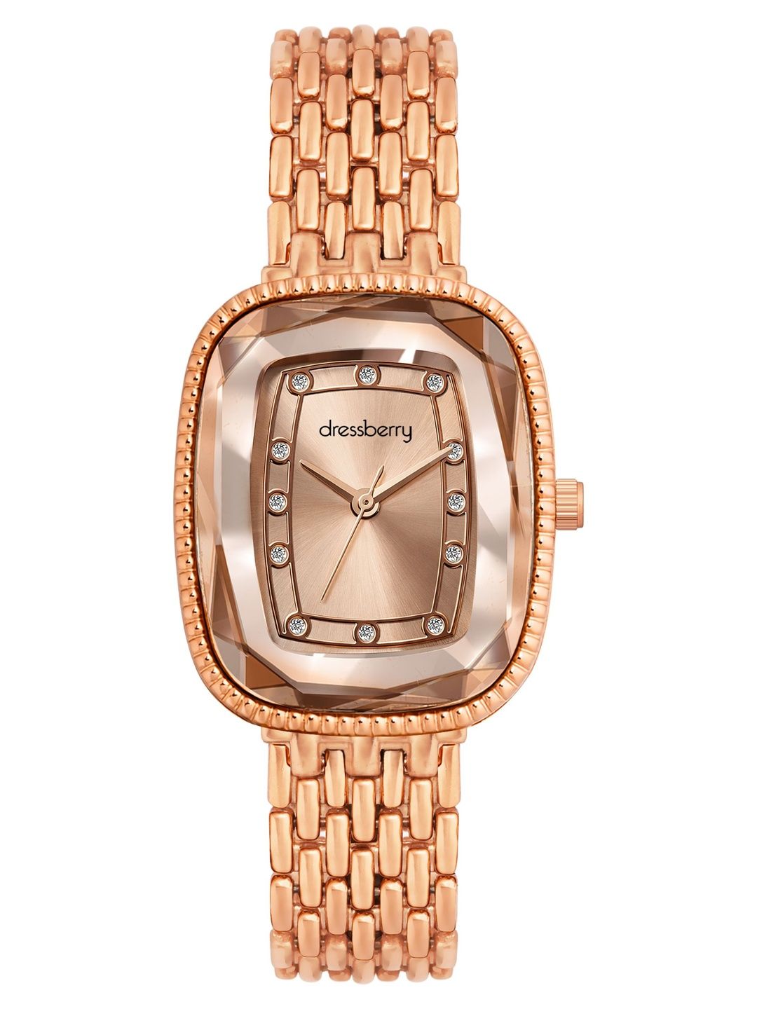 DressBerry Women Embellished Dial & Bracelet Style Straps Analogue Watch 805 Rose Gold Dial Women-picture-46