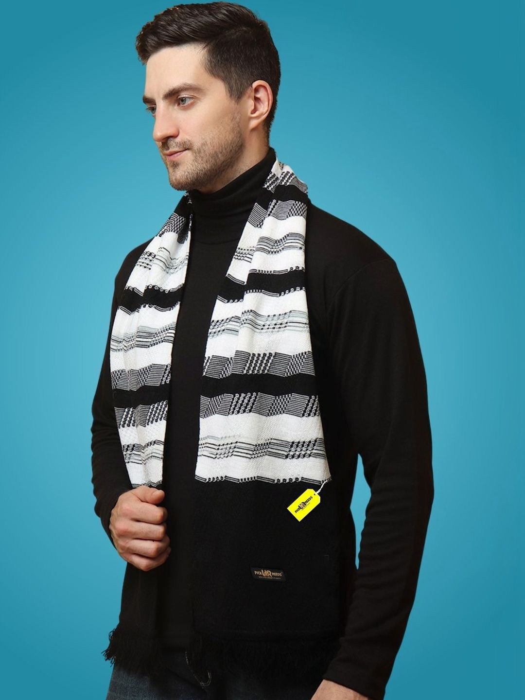 Pick Ur Needs Men Striped Merino Wool Mufflers-picture-21
