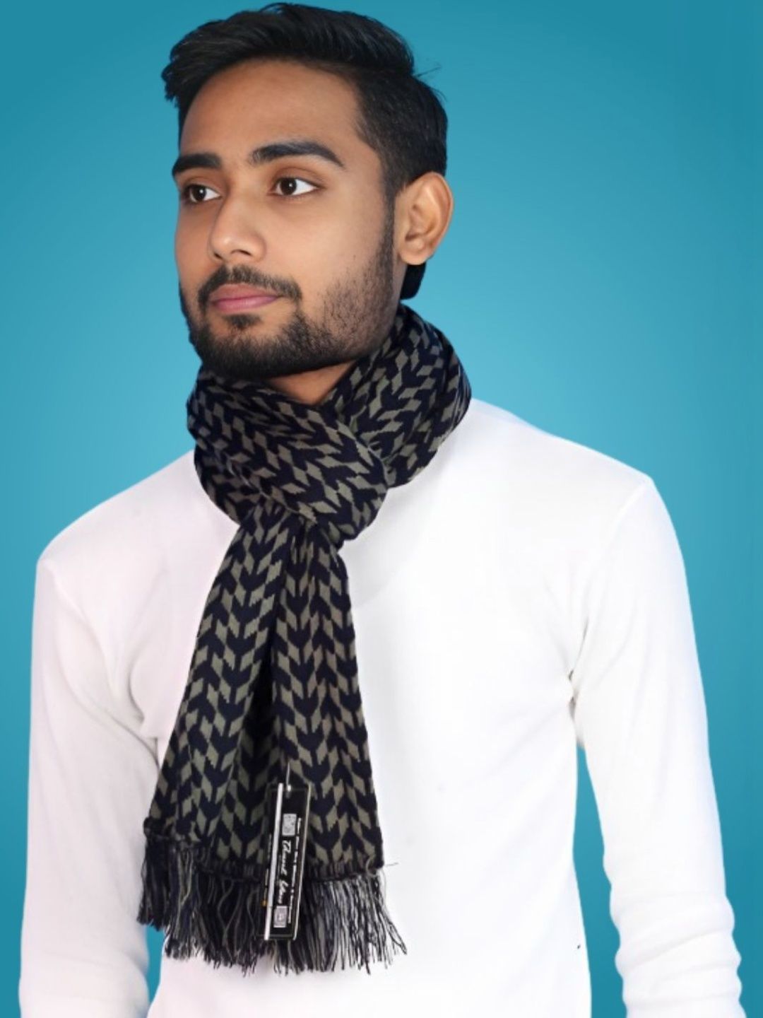Pick Ur Needs Men Patterned Merino Wool Mufflers-picture-27