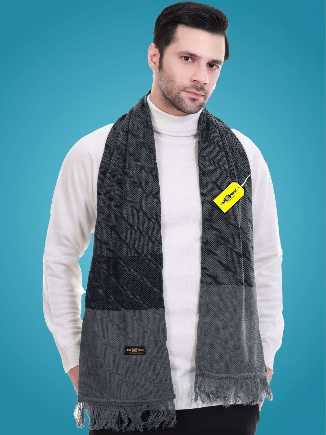 Pick Ur Needs Men Striped Merino Wool Mufflers-picture-26
