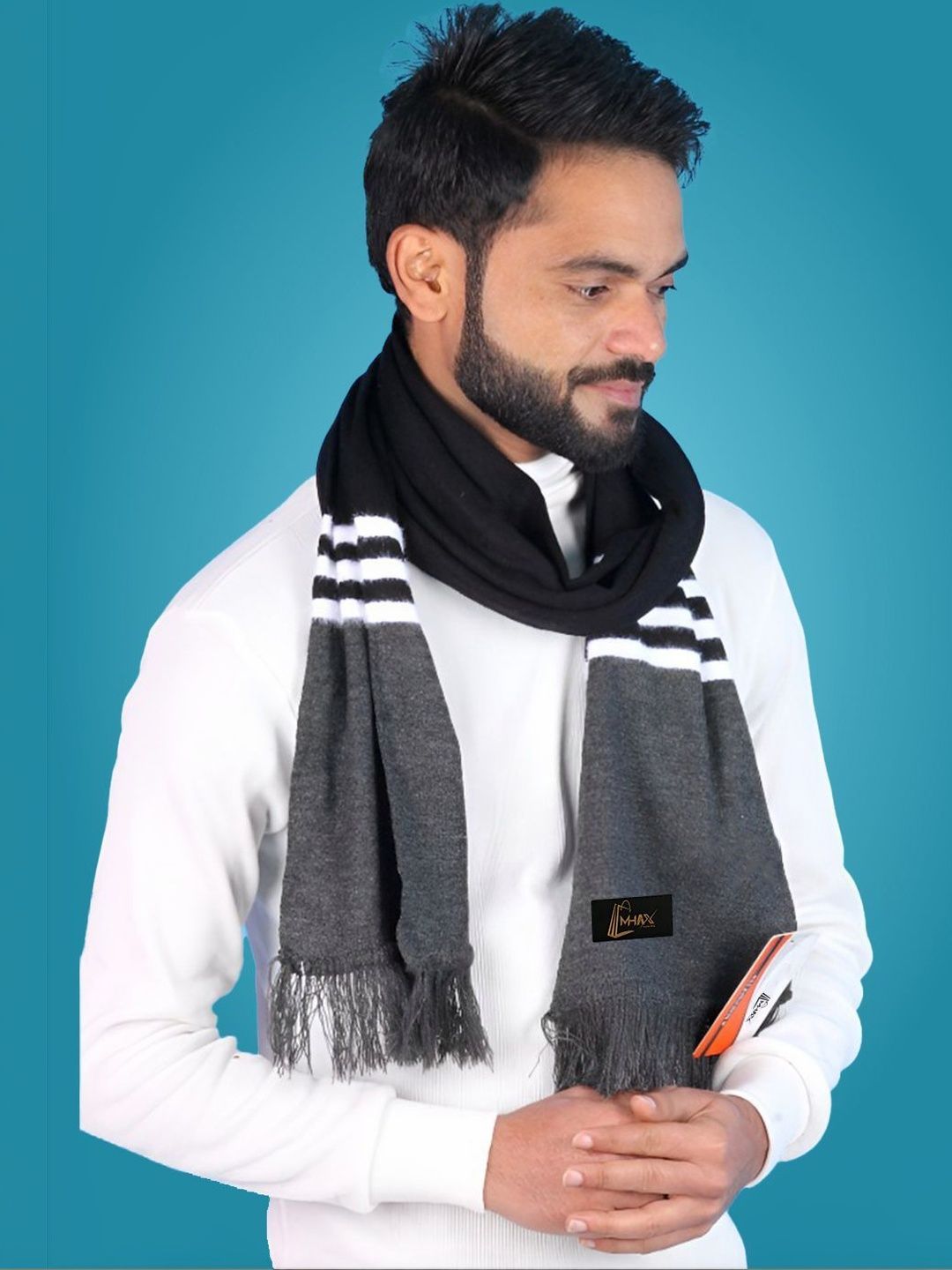 Pick Ur Needs Men Striped Merino Wool Mufflers-picture-22
