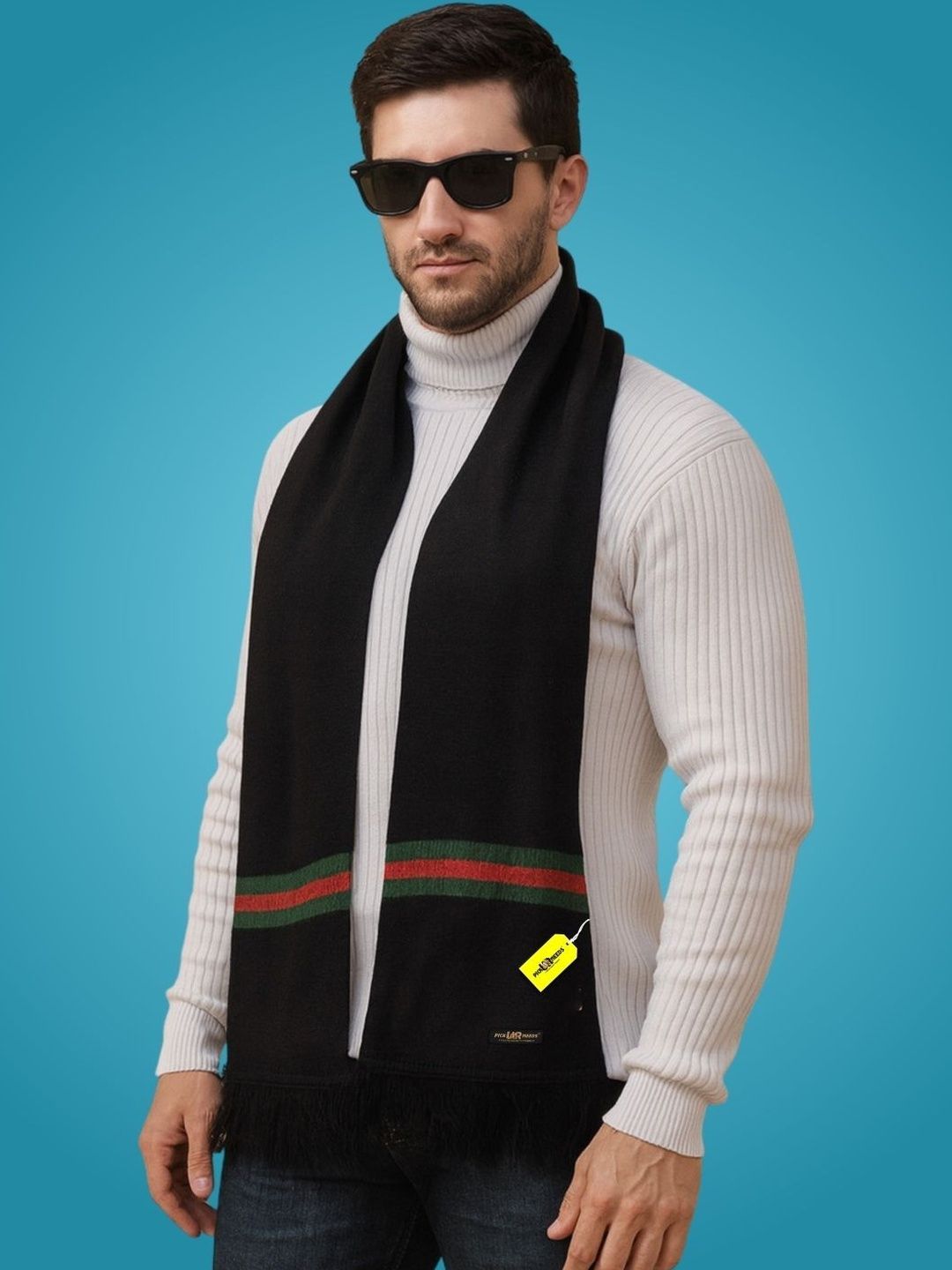 Pick Ur Needs Men Striped Merino Wool Mufflers-picture-19