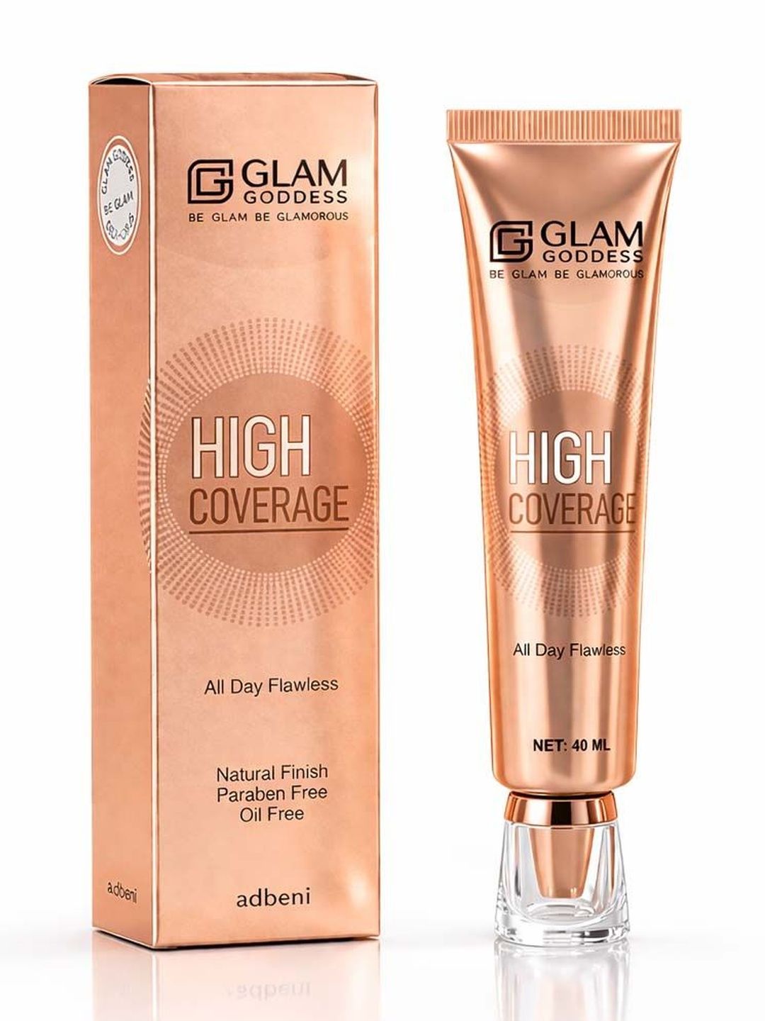 Adbeni High Coverage Oil Free Foundation - 40 ml - Ivory 01-picture-50