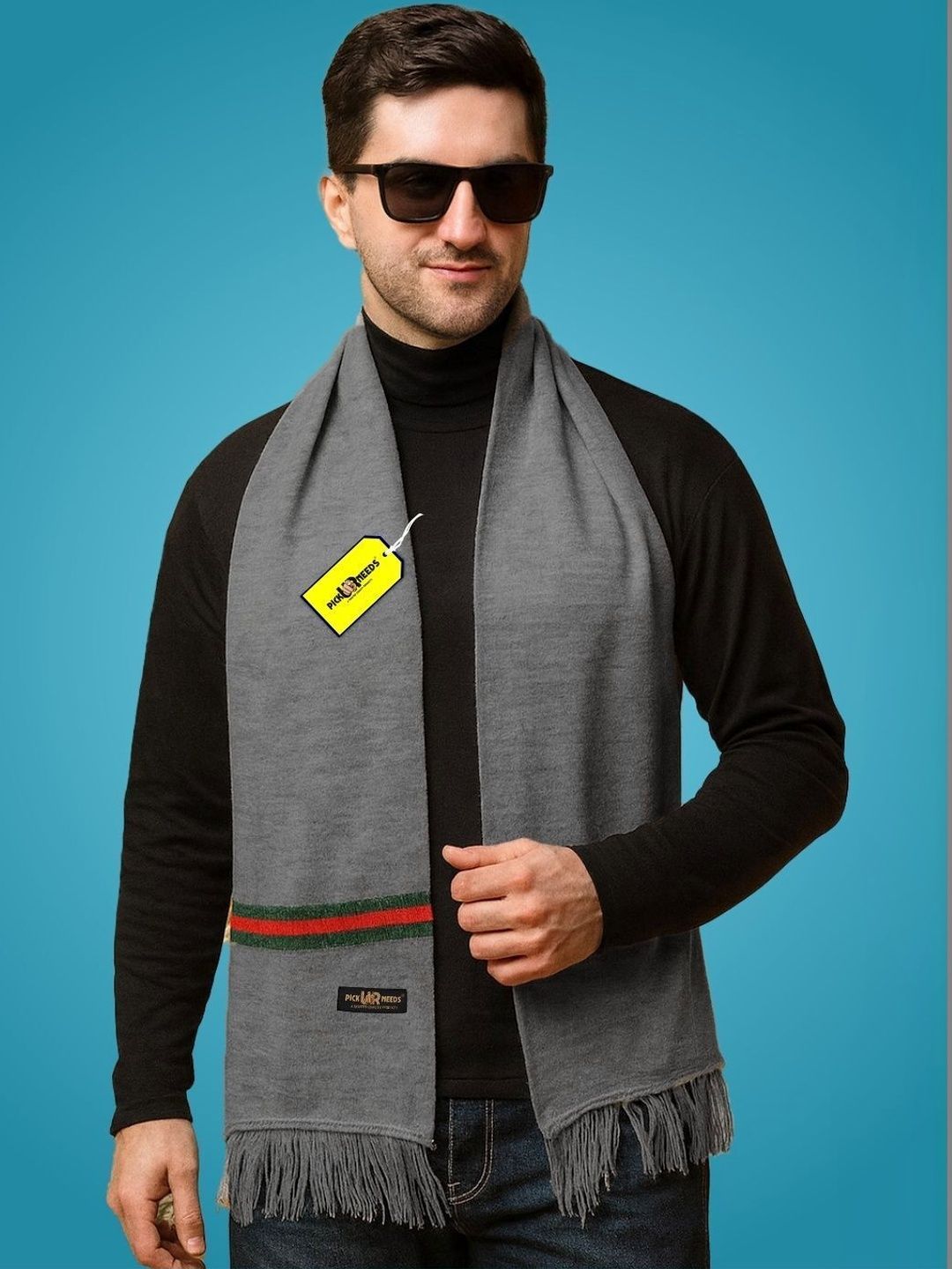 Pick Ur Needs Men Striped Merino Wool Mufflers-picture-27
