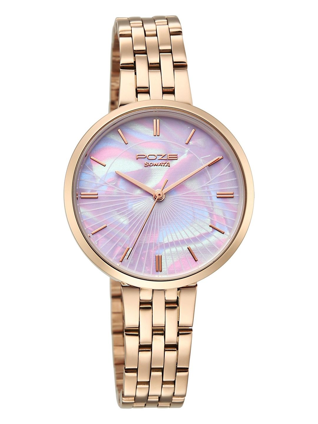 Sonata Women Patterned Dial & Bracelet Style Straps Analogue Watch SP80188WM01W-picture-26