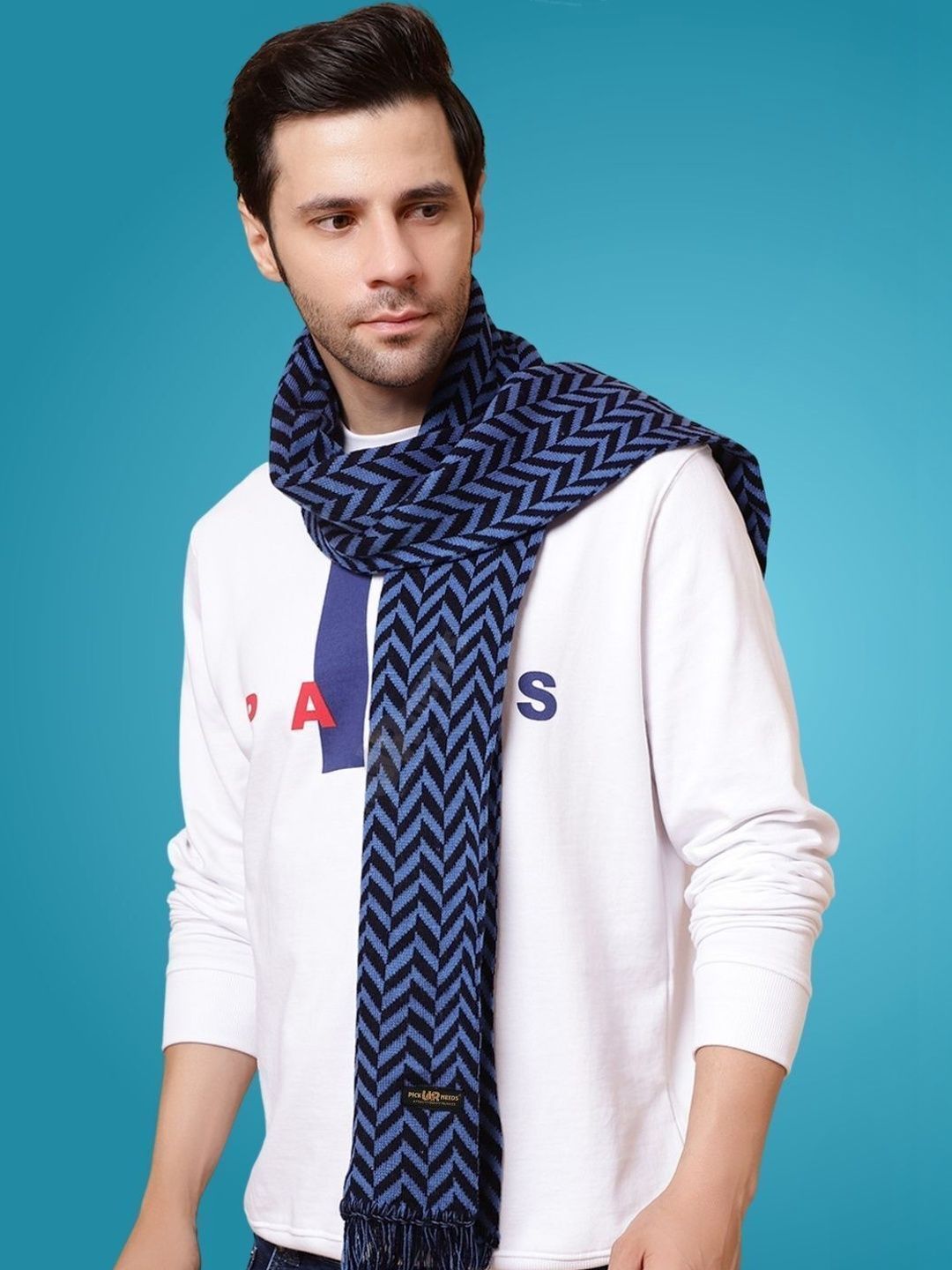 Pick Ur Needs Men Patterned Merino Wool Mufflers-picture-25