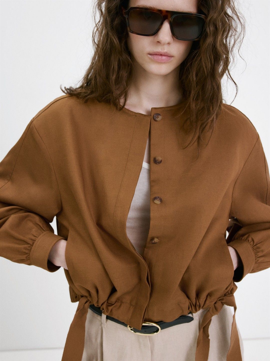 MANGO Collarless Tailored Jacket-image-38