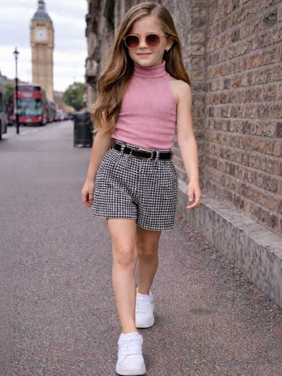 RAMIAAZ Girls High Neck Cotton Blend Top with Shorts-image-47