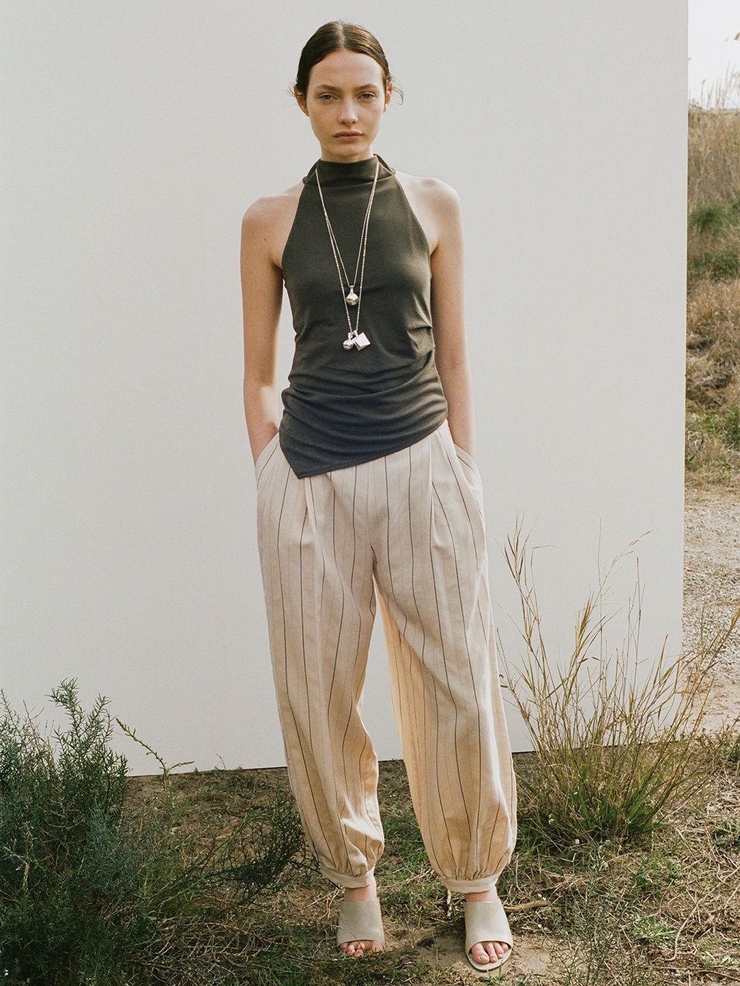 Mango Halter Neck Tank Longline Top view 1