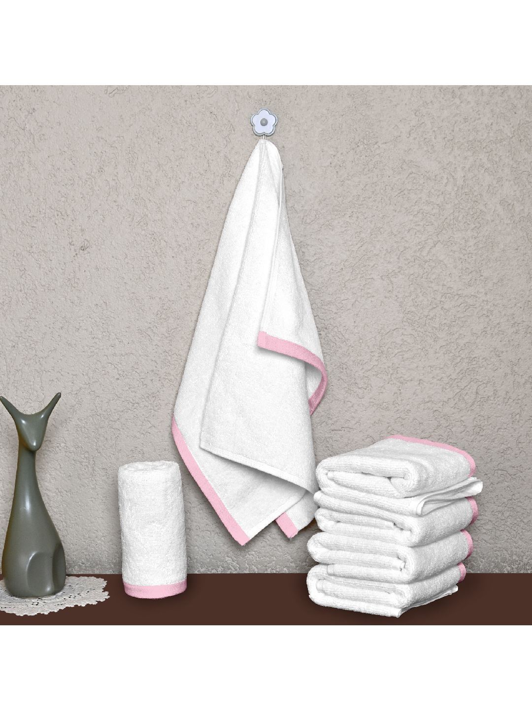 Divine Casa White Cotton 500 GSM Towel Set-picture-42