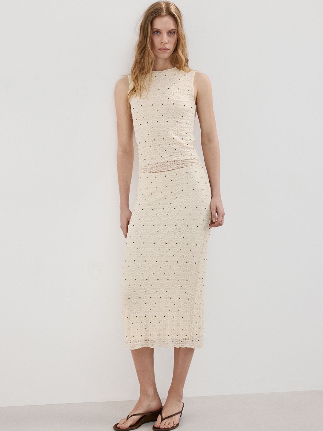 MANGO Women Self Design Midi Pencil Skirt-picture-31