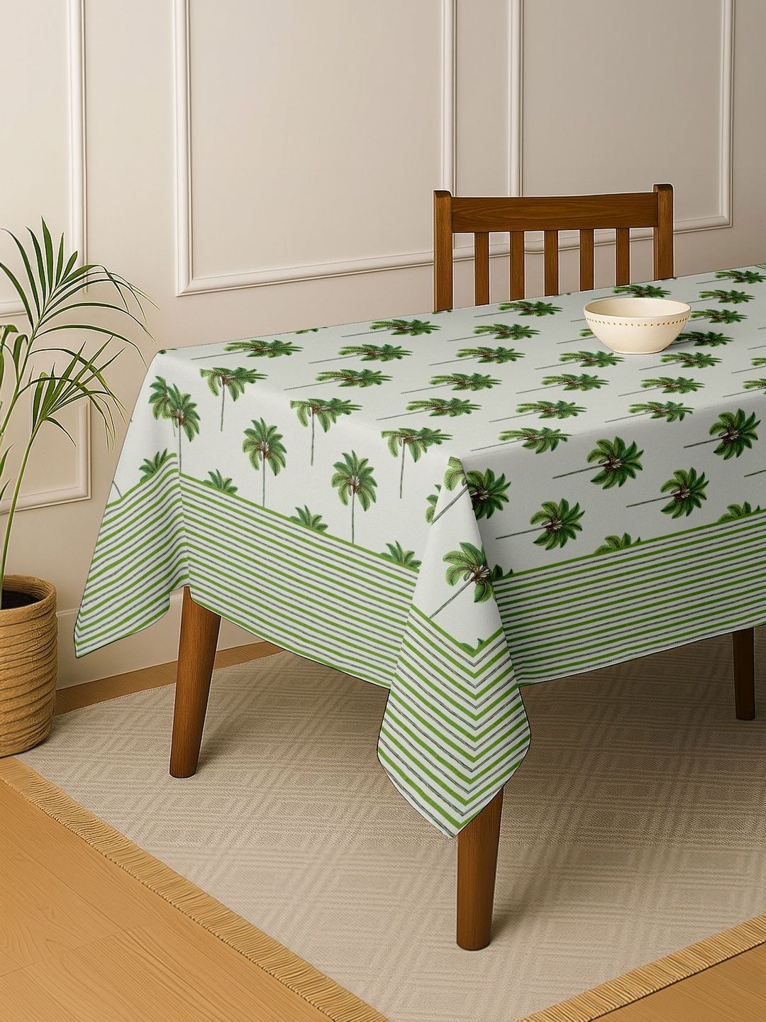 Vargottam Green Cotton 6-Seater Table Cover-picture-26