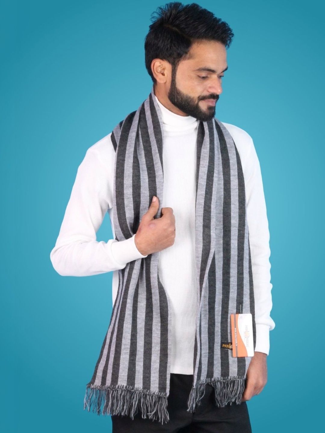 Pick Ur Needs Men Striped Merino Wool Mufflers-picture-23