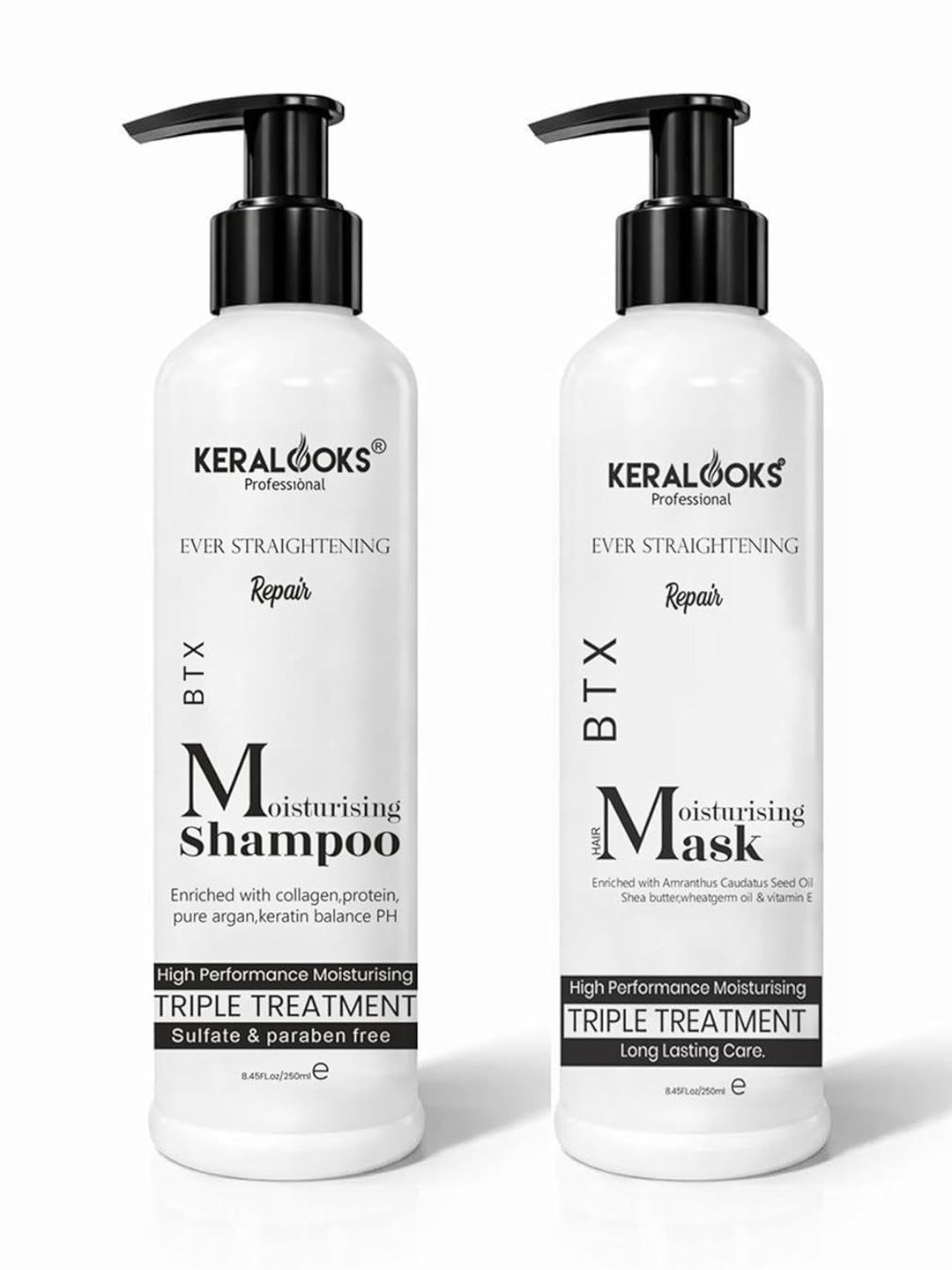 Keralooks professional Set Of 2 Moisturizing Shampoo & Hair Mask - 250 ml Each-image-9