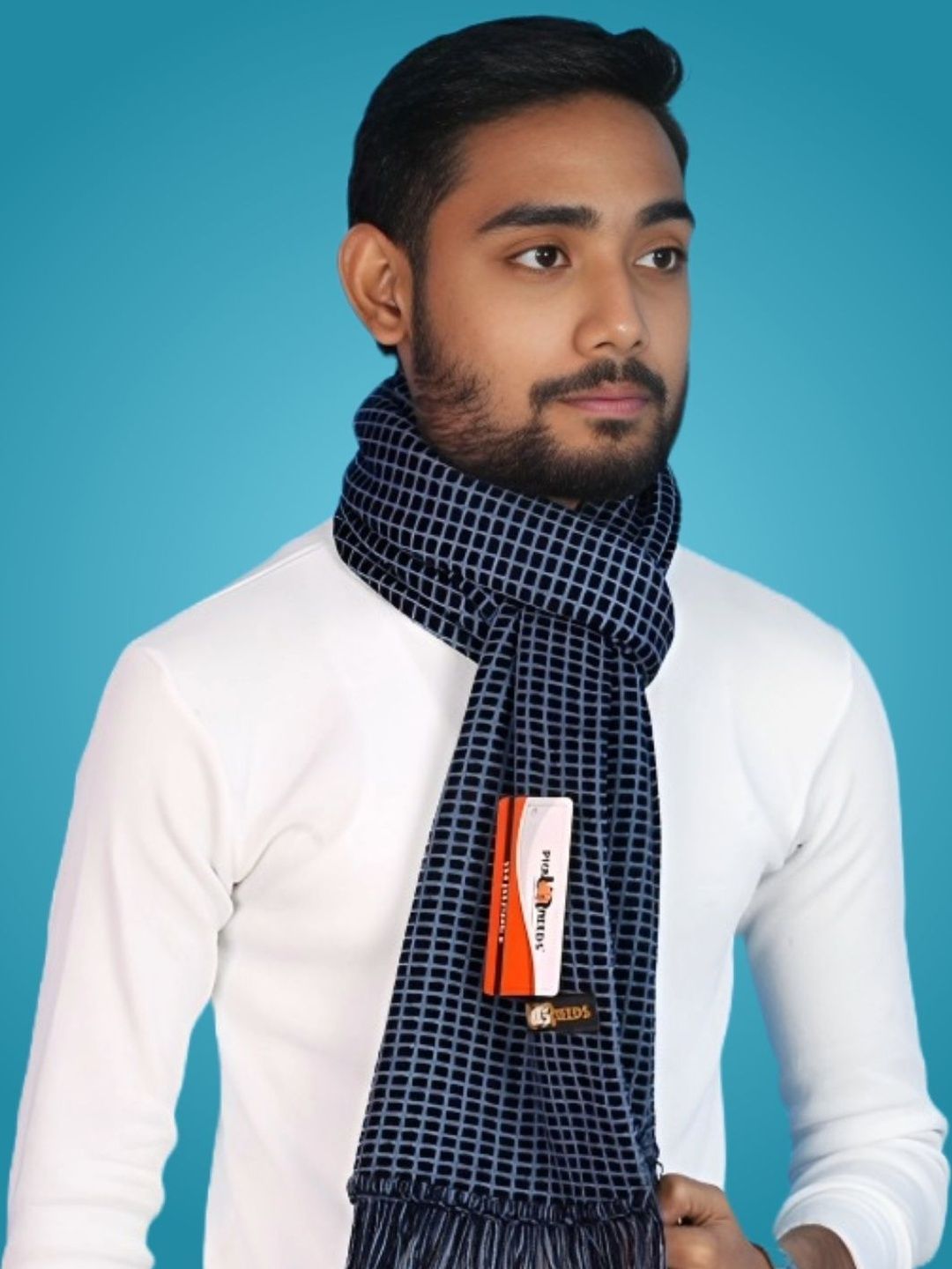 Pick Ur Needs Men Checked Merino Wool Mufflers-picture-40