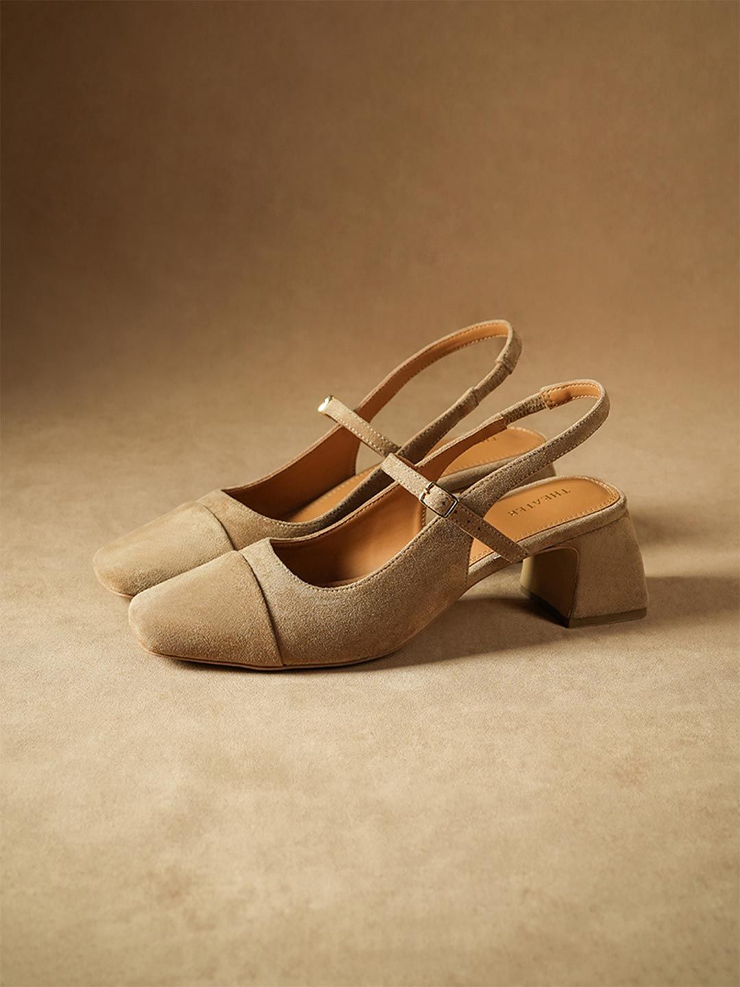 Theater Theater Women Tan Twiggy Jukebox Block Heels