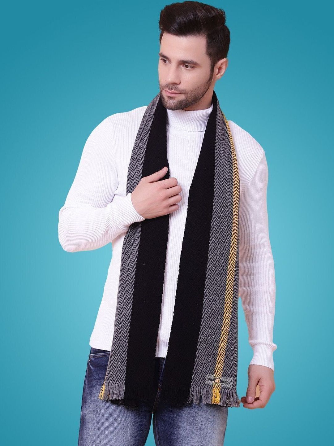Pick Ur Needs Men Patterned Merino Wool Mufflers-picture-40