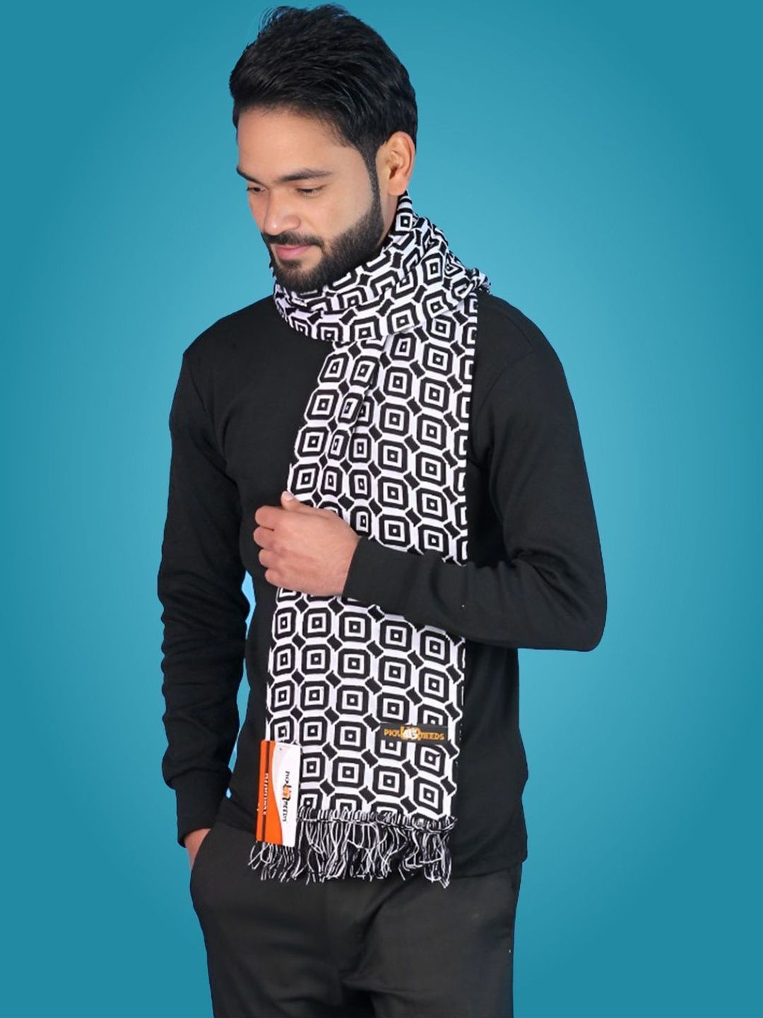 Pick Ur Needs Men Patterned Merino Wool Mufflers-picture-12
