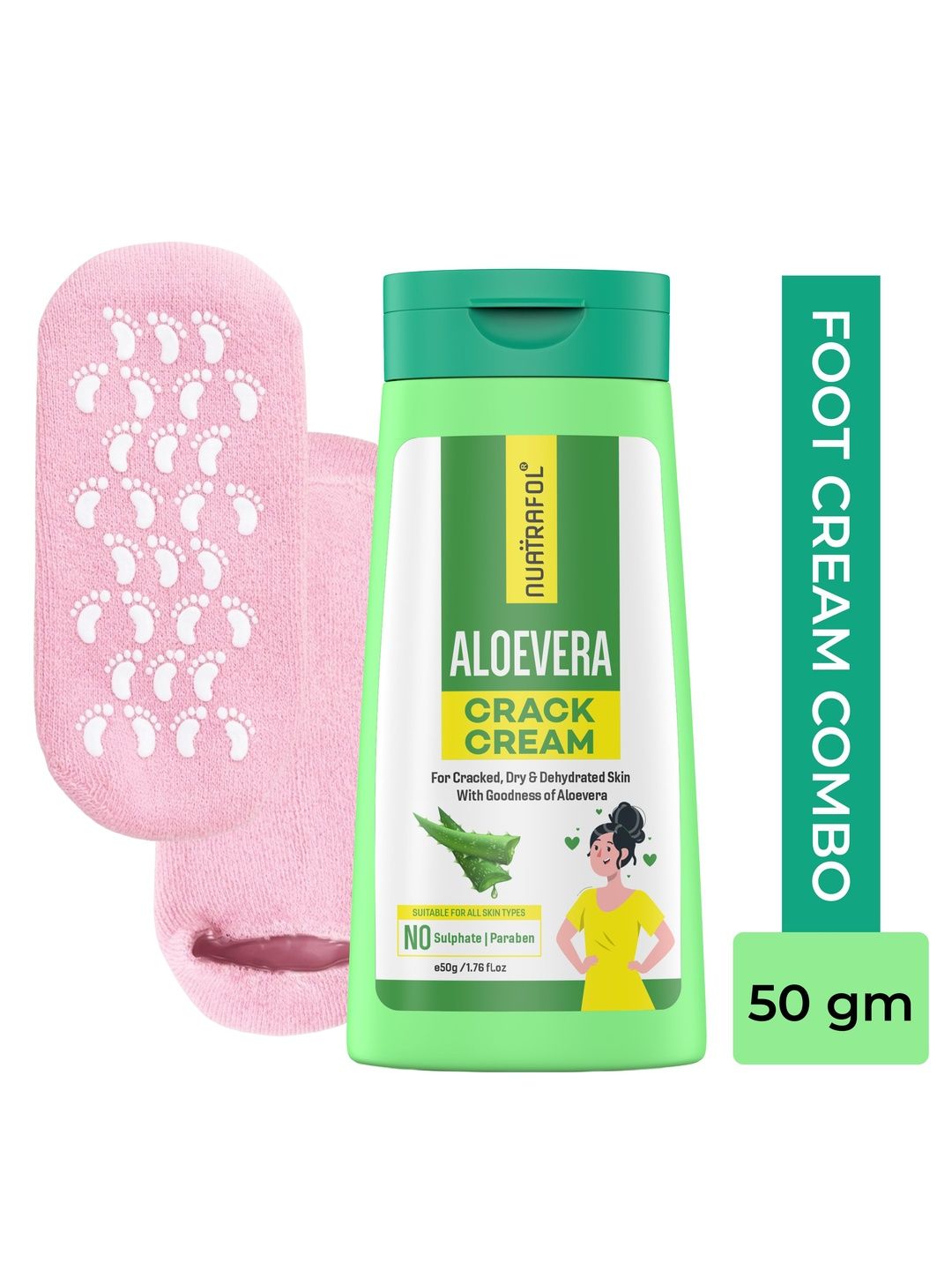 NUATRAFOL Moisturising Gel Socks with Aloevera Foot Crack Cream - 50 g-picture-38