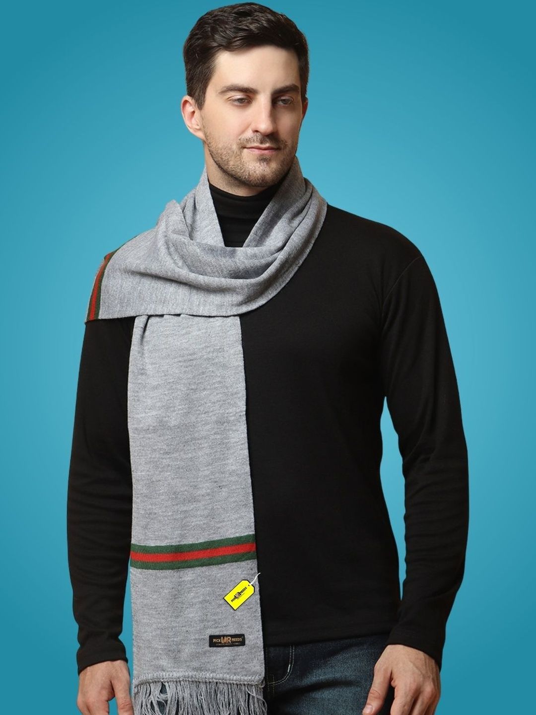 Pick Ur Needs Men Striped Merino Wool Mufflers-picture-19