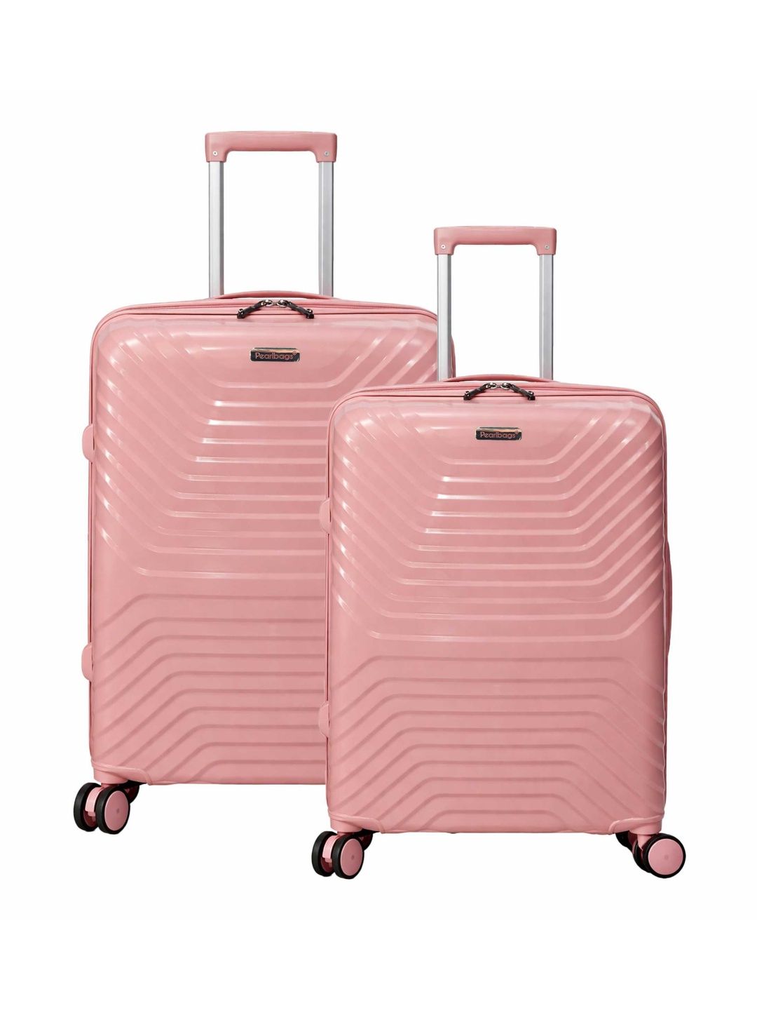 PB Pearlbags Set Of 2 Textured Hard-Sided Trolley Suitcases-picture-56