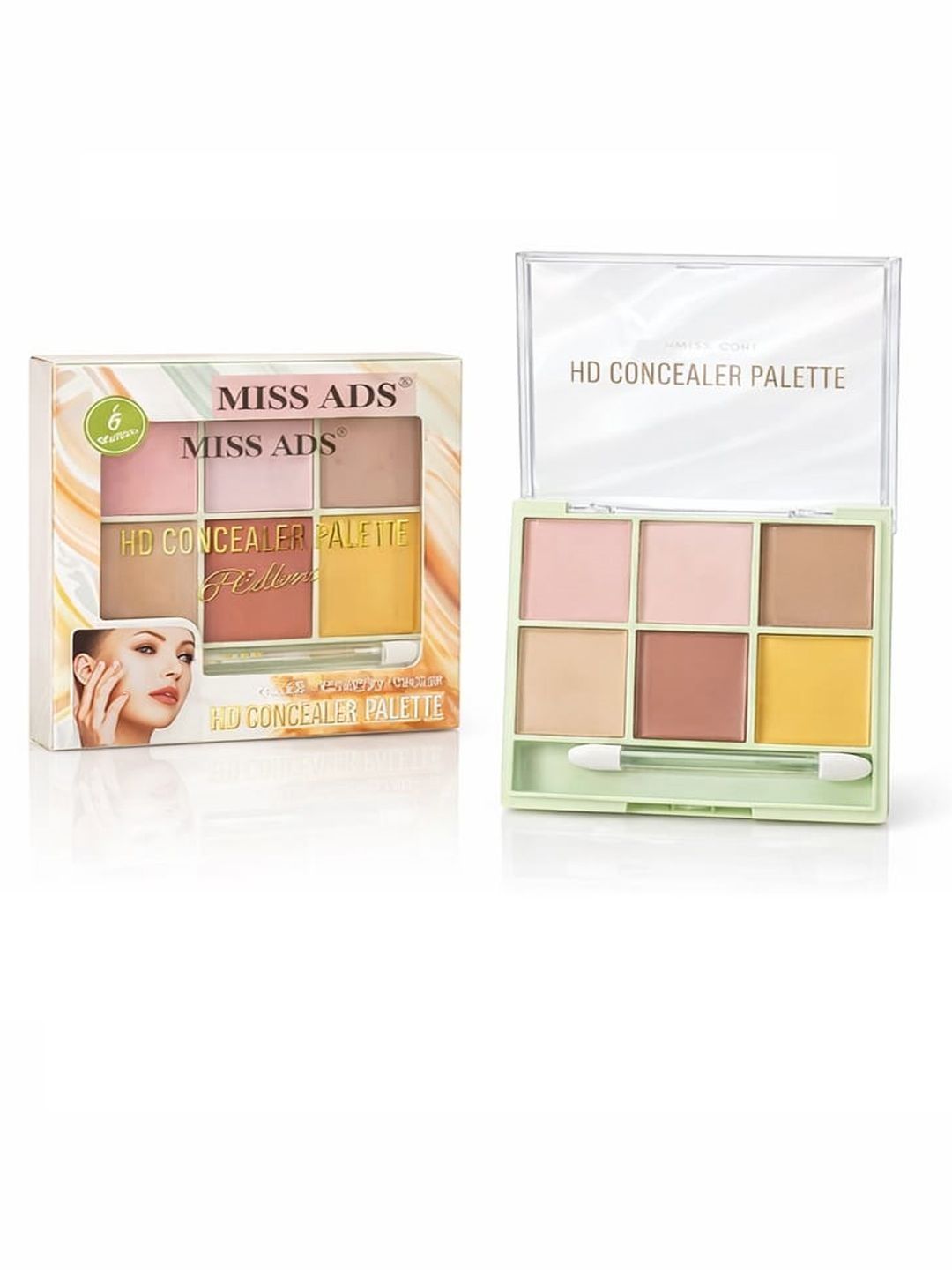 MISS ADS 6-Shades Long-Lasting HD Concealer Palette Beige 12 gm-image-49