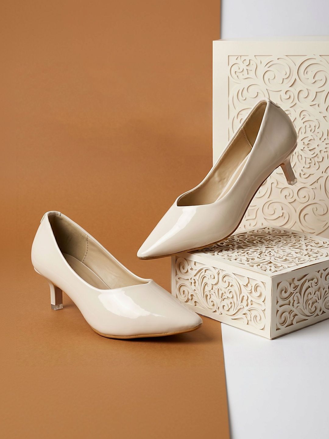 Commander Shoes PU Work Kitten Pumps-picture-12