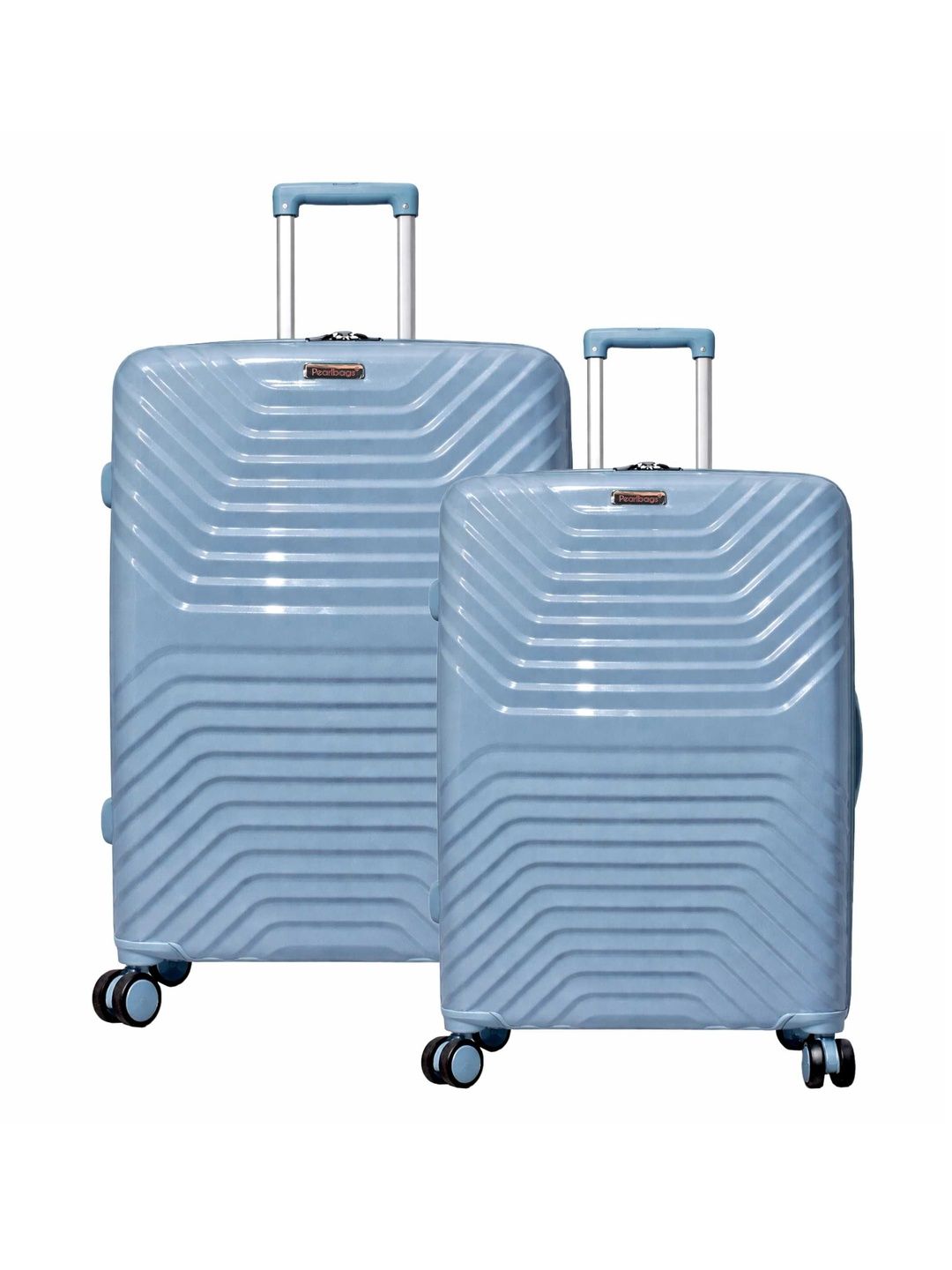 PB Pearlbags Set Of 2 Textured Hard-Sided Trolley Suitcases-image-9