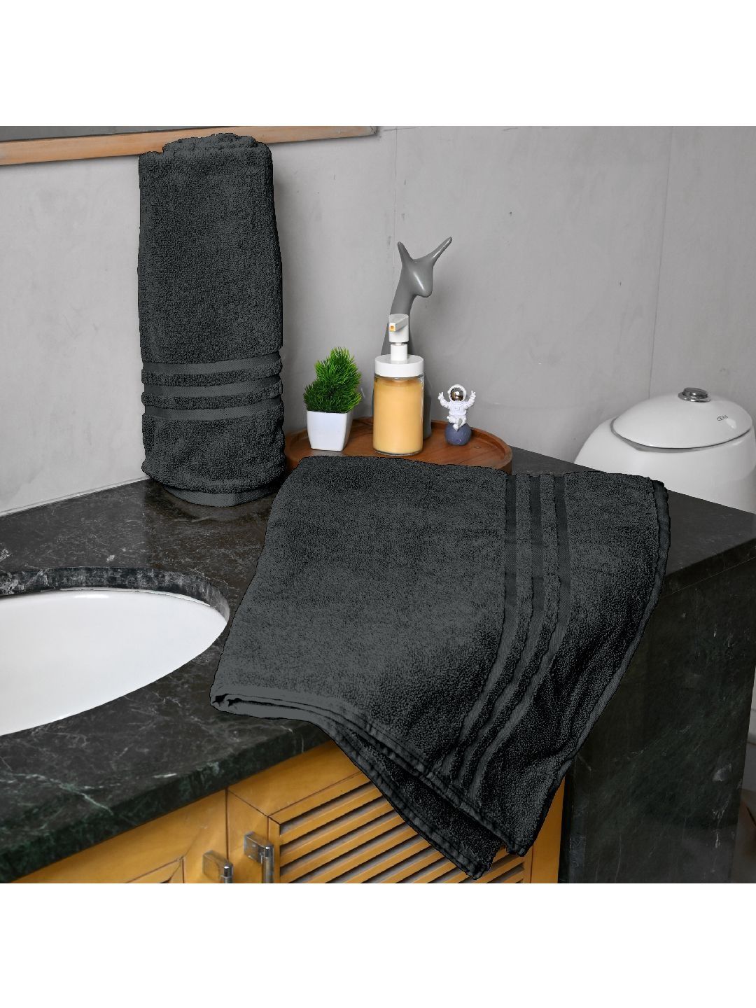 Divine Casa Grey 2 Piece Cotton 550 GSM Towel Set-picture-15