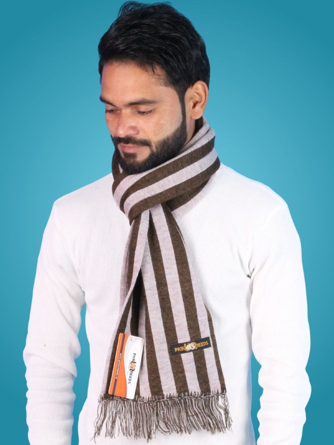 Pick Ur Needs Men Striped Merino Wool Mufflers-picture-18