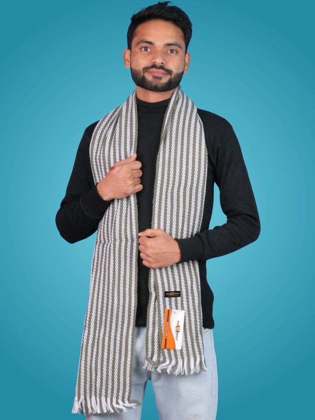 Pick Ur Needs Men Striped Merino Wool Mufflers-picture-37