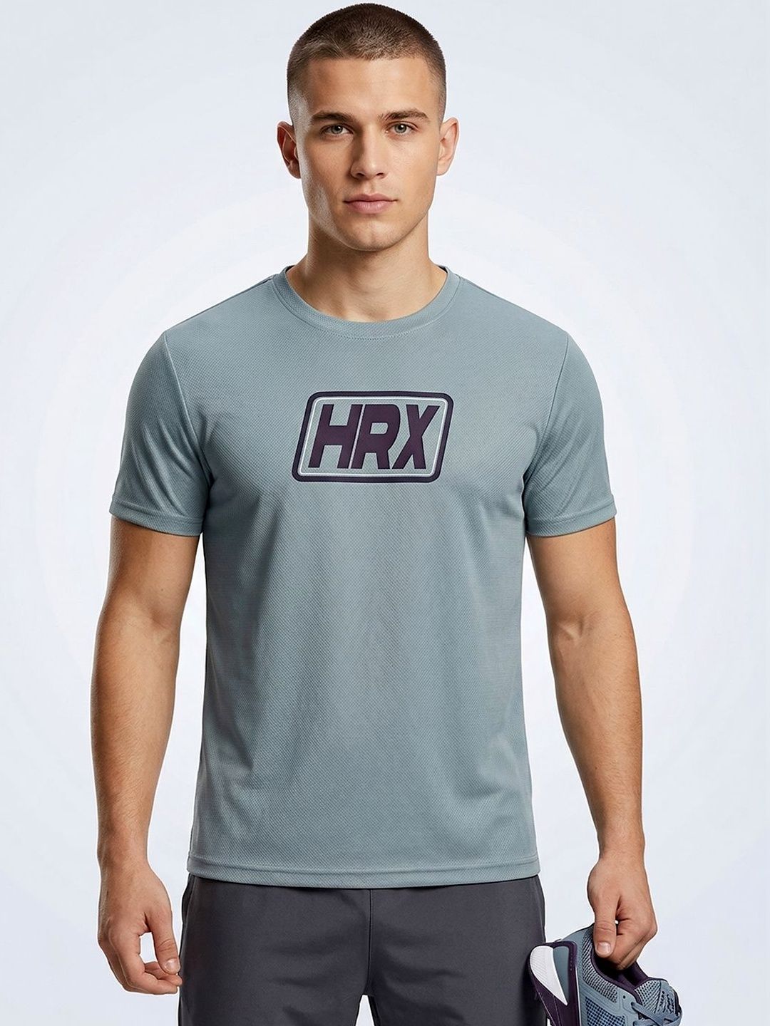 HRX by Hrithik Roshan Brand Logo Printed Round Neck Regular Fit T-shirt-picture-39