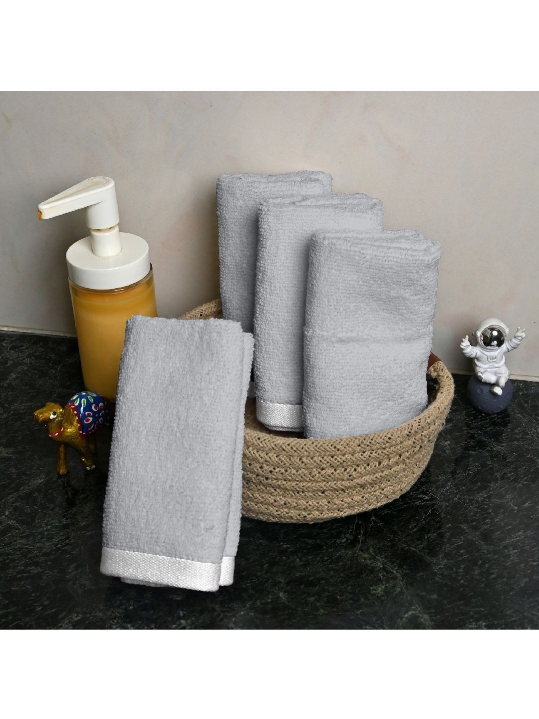 Divine Casa Grey 4 Piece Cotton 500 GSM Towel Set-picture-28