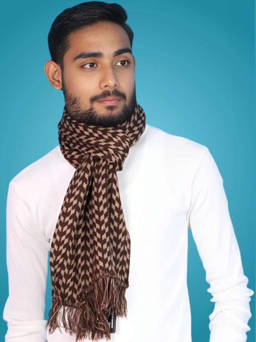 Pick Ur Needs Men Patterned Merino Wool Mufflers-picture-19