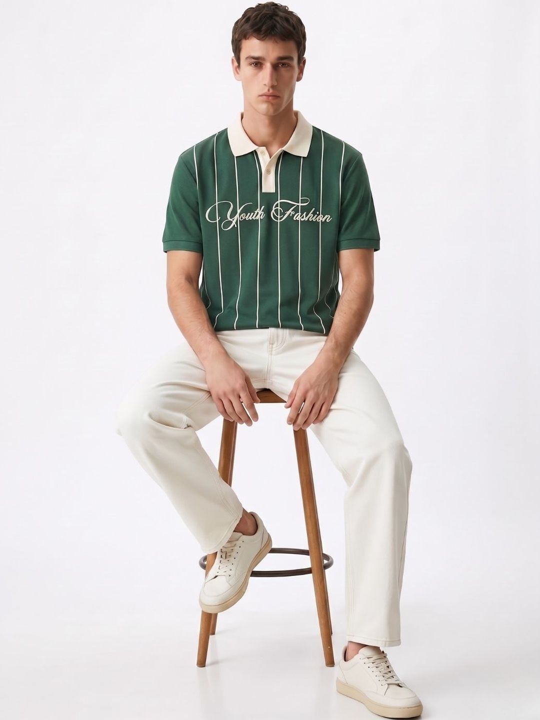 glitchez Men Striped Polo Collar T-shirt-picture-14