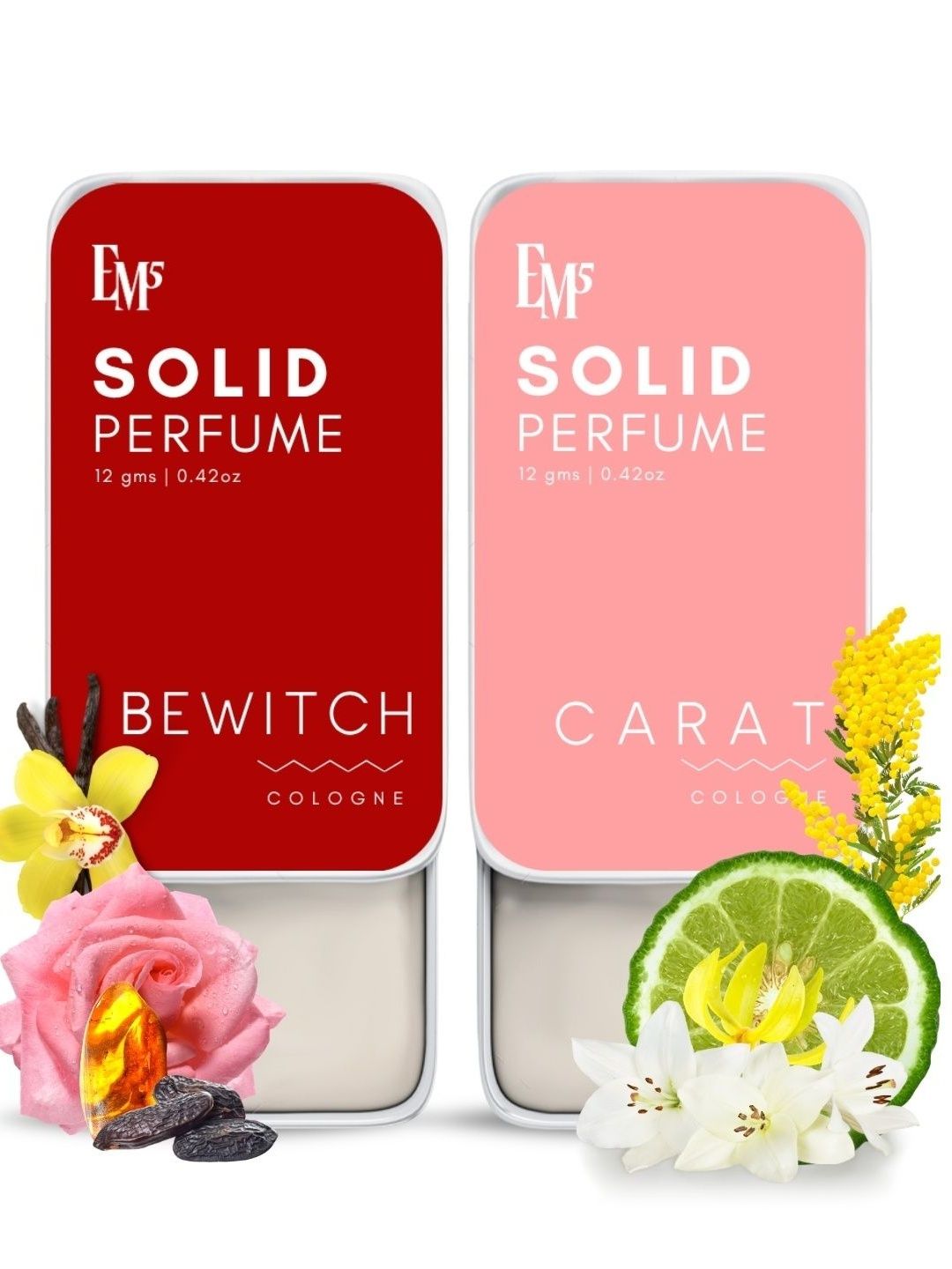 EM5 Women Set Of 2 Bewitch & Carat Long-Lasting Solid Perfume - 12 g Each-image-48