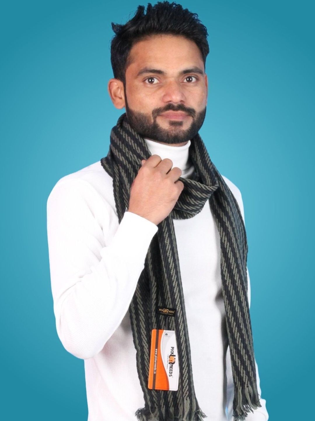 Pick Ur Needs Men Striped Merino Wool Mufflers-picture-36
